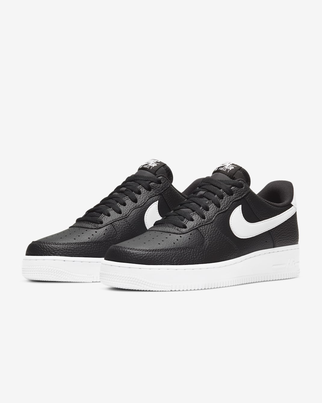 Nike Air Force 1 '07 Black White Pebbled Leather