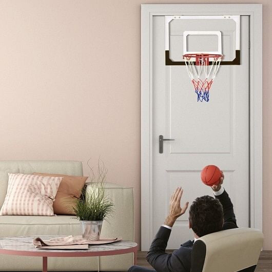 Over-The-Door Mini Basketball Hoop Includes Basketball and 2 Nets..-4